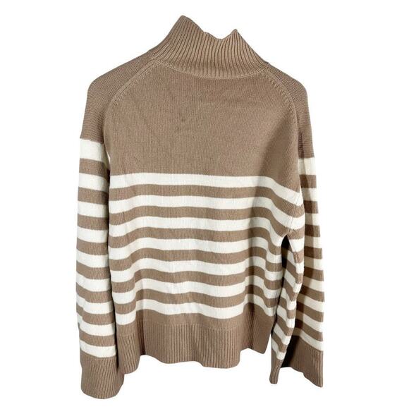 Theory Sweaters - Theory Felted Wool Blend Ribbed Trim Mock Turtleneck Sweater Size Large